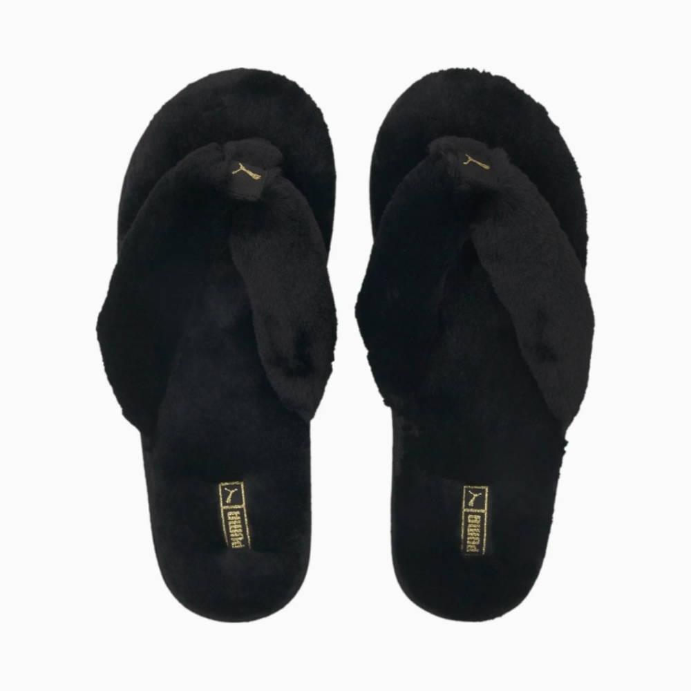 Puma Fluff Faux Fur Flip Flops